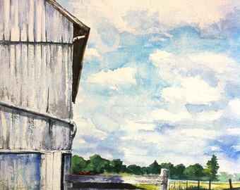 Amish Barn Print of my Original Water Color