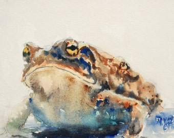 Toad from my Garden Fine Art print of my Original Water Color painting