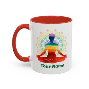 Chakra Coffee Mug, Positive Affirmation Gift, Colorful Ceramic Cup, Meditation Tea Cup, Spiritual Drinkware, Motivational Kitchen Decor