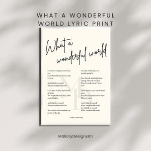 What a wonderful world lyric print