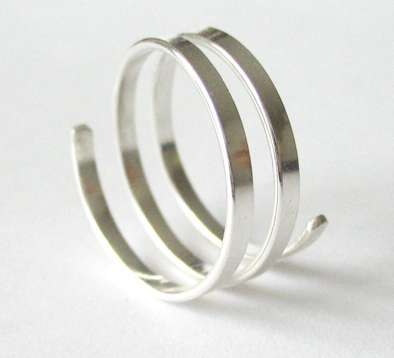 Silver Ring, Modern Ring, Sterling Silver, Unisex, Adjustable Ring Orbit Ring image 3