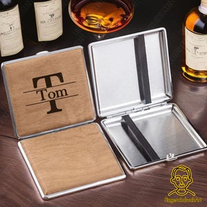 Personalized Leather Cigarette Case,Cigarette Box For 20 Fine Cigarettes,Custom Leather Cigarette Holder,Monogrammed Cigarette Case,Him Gift