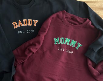 Custom Text Athletic Sweatshirt: Mommy, Daddy Gift