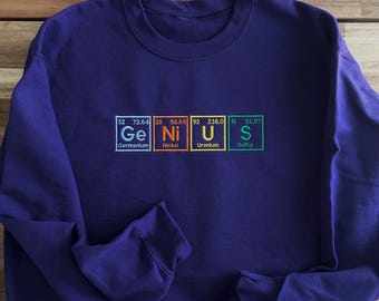 Genius embroidered crewneck sweatshirt - science inspired element text