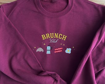 Brunch Club Embroidered Sweatshirt - gifts for breakfast lovers