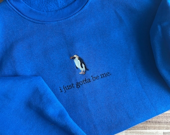 Surf Movie Inspired Penguin Embroidered Crewneck Unisex Sweatshirt