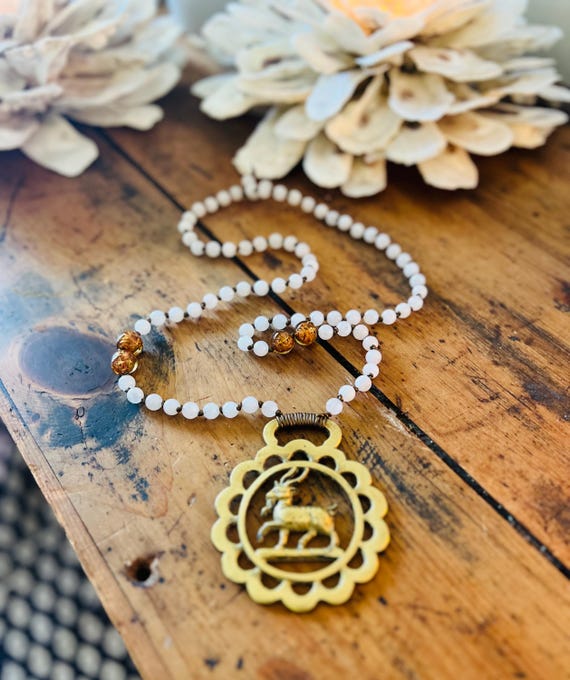 Gold Brass Horse Medallion Necklace. Vintage Horse Brass Medallion Necklace - TikTok Shop main image 3