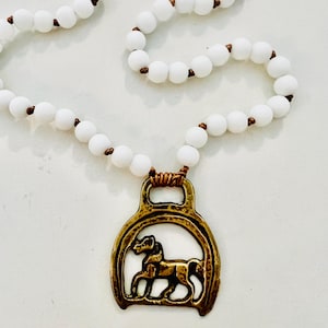 Pony Brass Medallion Necklace