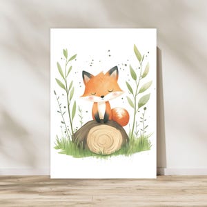 Lindo zorro: póster imprimible para la habitación de bebés y niños