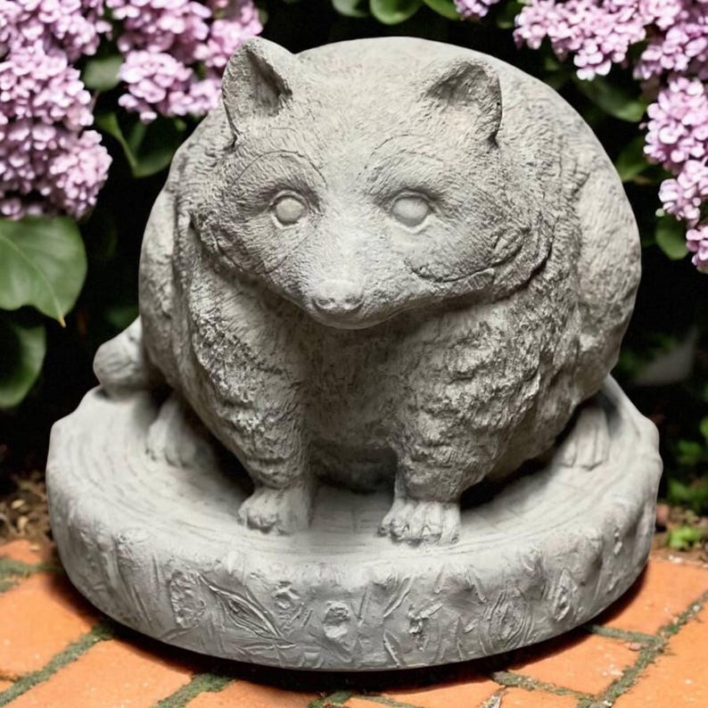 ABConcrete Raccoon Forest Statue - Thumbnail 2