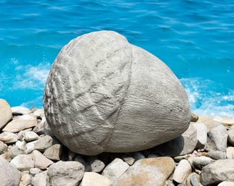 Massive acorn figure, Detailed acorn sculpture, Concrete nut statue, Nut statuary, Outdoor backyard or garden autumn decoration