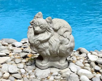 Standing Pomeranian dog statue, Detailed Pomeranian puppy, Dog memorial, Garden or backyard decoration, Pet lovers gift