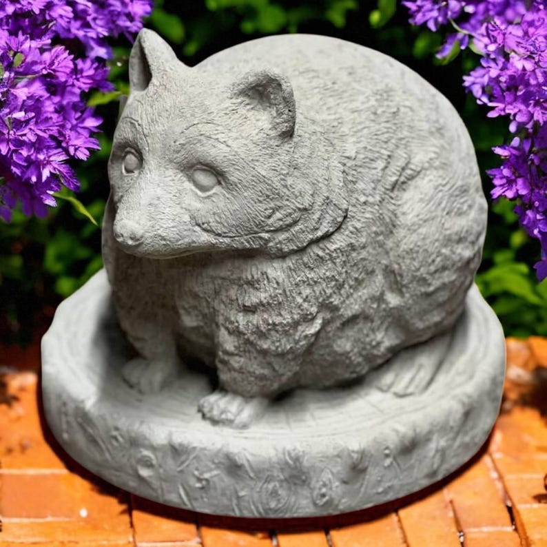 ABConcrete Raccoon Forest Statue - Thumbnail 3