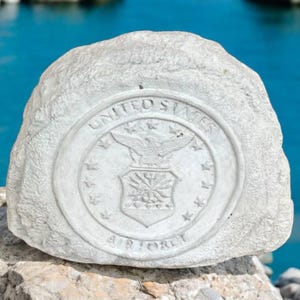 United States air forces rock, Air forces soldier sculpture, Veteran figure, Grave figurine, Memorial rock, Backyard grave statue