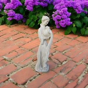 Extra large lady with water pot statue, Concrete garden decoration, Outdoor cement statuary, Grecian with pitcher sculpture