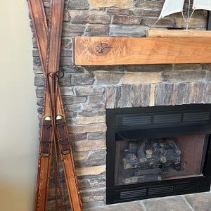 6ft decorative Wooden Snow Skis w/Poles - Select trim package
