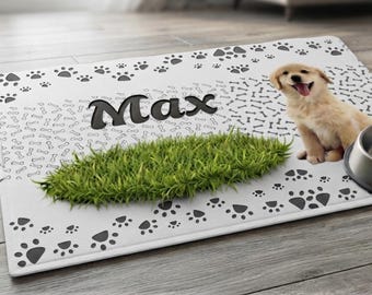 Gepersonaliseerde voerbakmat voor honden met foto en naam, voerbakmat op maat, waterdichte voerbakmat voor honden, cadeau-idee voor hondenliefhebbers