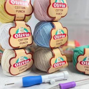 Hilo suave Olivin Cotton Punch Needle Yarn: 13 colores, duradero