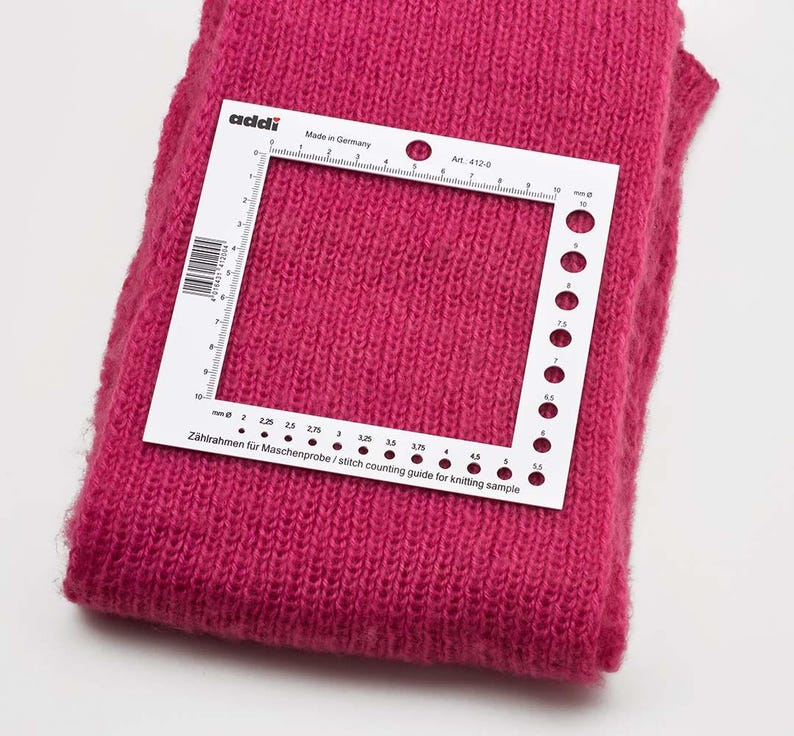 Addi Knitting Gauge Tool – 10x10cm Swatch Ruler, Needle Size 2-10mm - Etsy