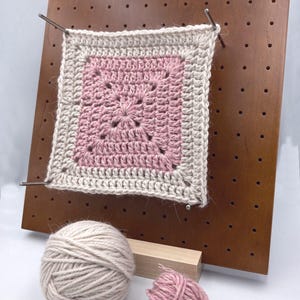 Crochet Granny Square, Blocking board with Steel Rods, 3.6&quot; , Granny Squares, Crocheting, baltic birch, Knitters gift, Knitting tool