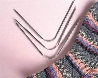 Flexible Double Pointed Steel Needles, Trio | Set of 3 | Sizes 2.0–5.0 mm