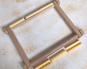Wooden Embroidery Scroll Frame 7&quot;X 10&quot; ( multi sizes) Organic Beech, Tapestry Frame, Quilting small Frame