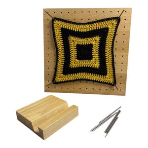 Granny Square Blocking Board:  Light Birch with Steel Rods
