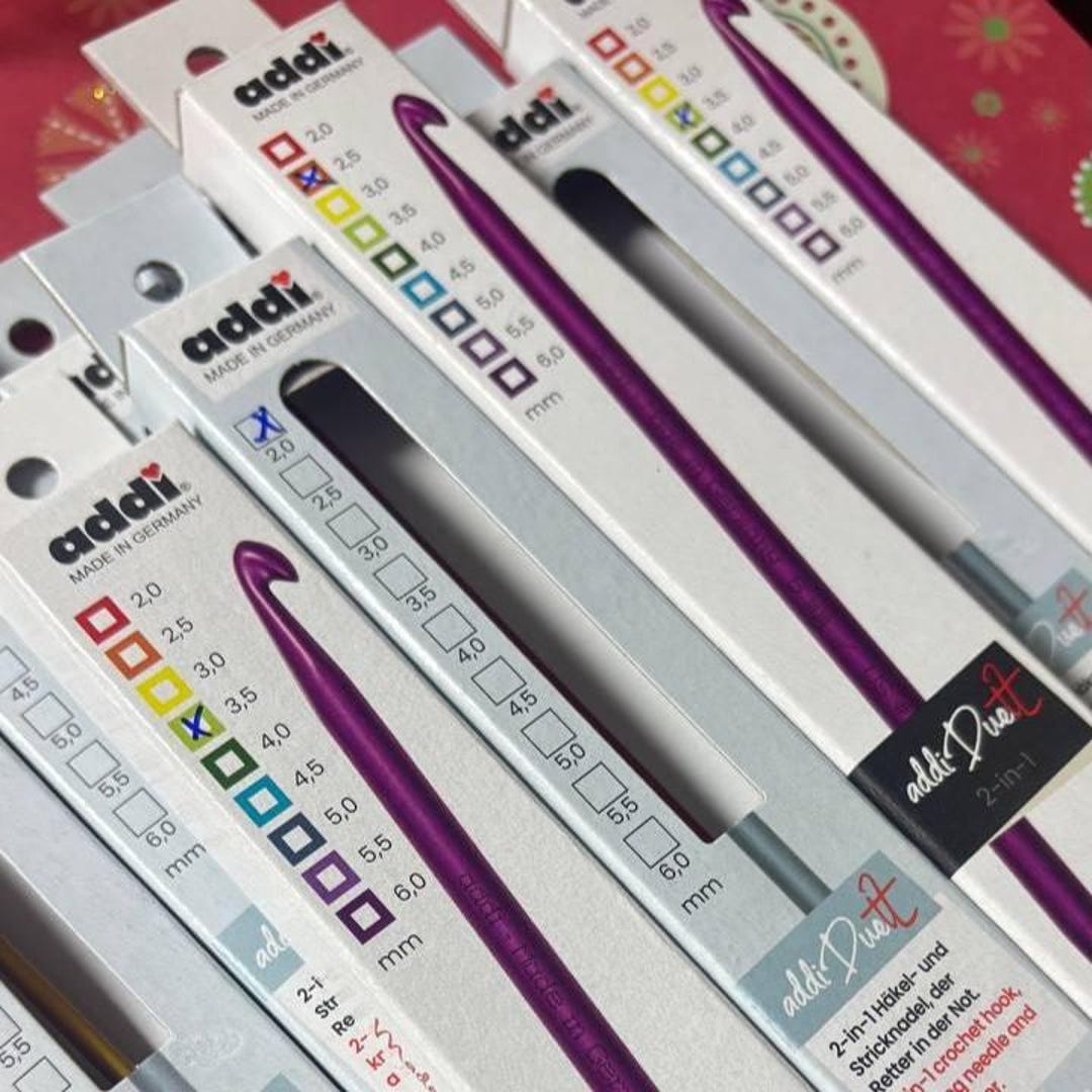 Addi Duett Crochet Hook Knitting Needle Tool 2-in-1 Repair Pick up ...