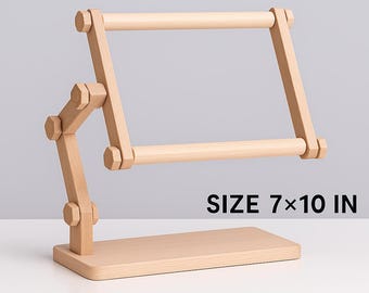 Tabletop Embroidery Stand, with 7x10 IN frame ratation 360, Organic Beech, Tapestry Frame,Easy to assembly