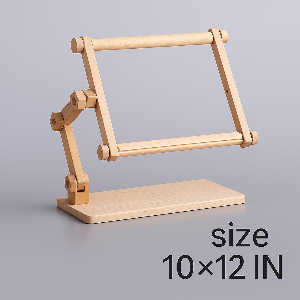 Tabletop Embroidery Stand, frame ratation 360, Organic Beech, Tapestry Frame, Quilting small Frame