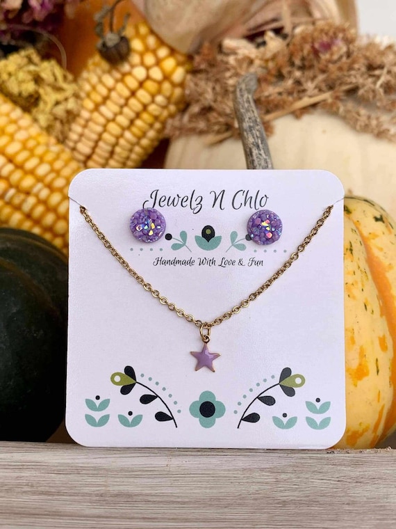 Star Jewelry Set for Kids-Necklace-bracelet-Earrings-Fun Colors-Hypoallergenic Gold  Set-Stainless Steel Kids - Every child is a star