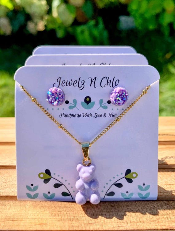 Gummy Bear Necklace - 18k Gold Plated Necklace - Stainless Steel Bear Necklace - Fun Jewelry