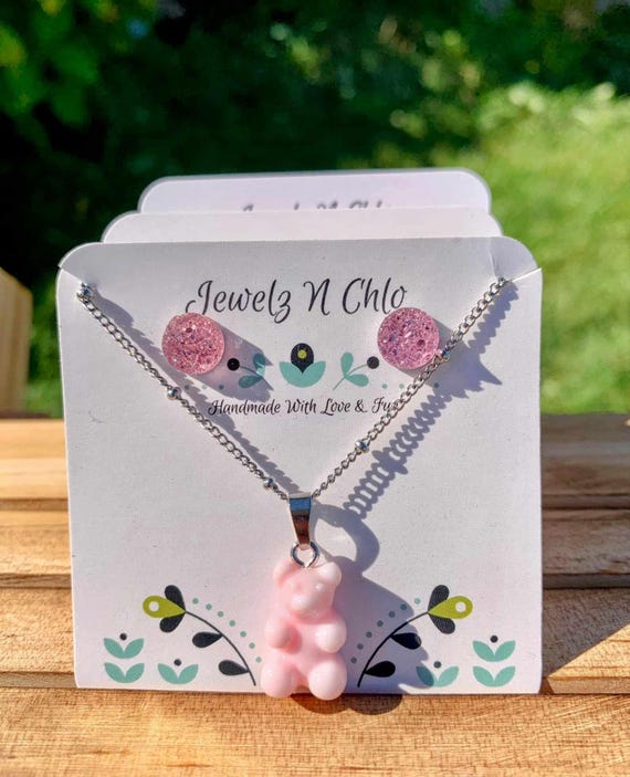 Gummy Bear Necklace - Stainless Steel Bear Necklace - Fun Jewelry