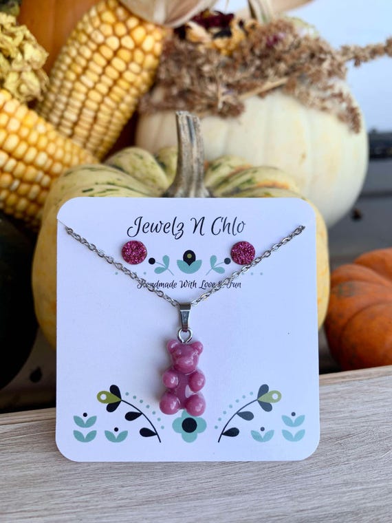 Bear Necklace - Stainless Steel Bear Necklace - Candy Necklace - Kids Jewelry - Fun Jewelry - Kids Birthday Gift - SALE