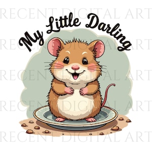 Moja mała kochana SVG PNG | Uroczy chomik Clipart, Koszulka Kubek Ścienny Sztuka | Urocze zwierzę | Kawaii Design na koszulki, kubki, torby płócienne