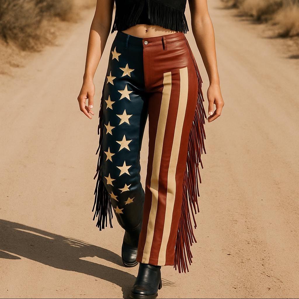 【COLOR iN ID】Fringe Western Neck Pants Western Fringe Pants - Etsy