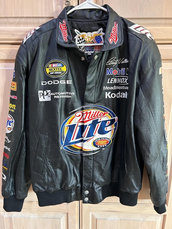 Rusty Wallace #2 Miller Lite Vintage Leather Jacket 2005 Jeff
