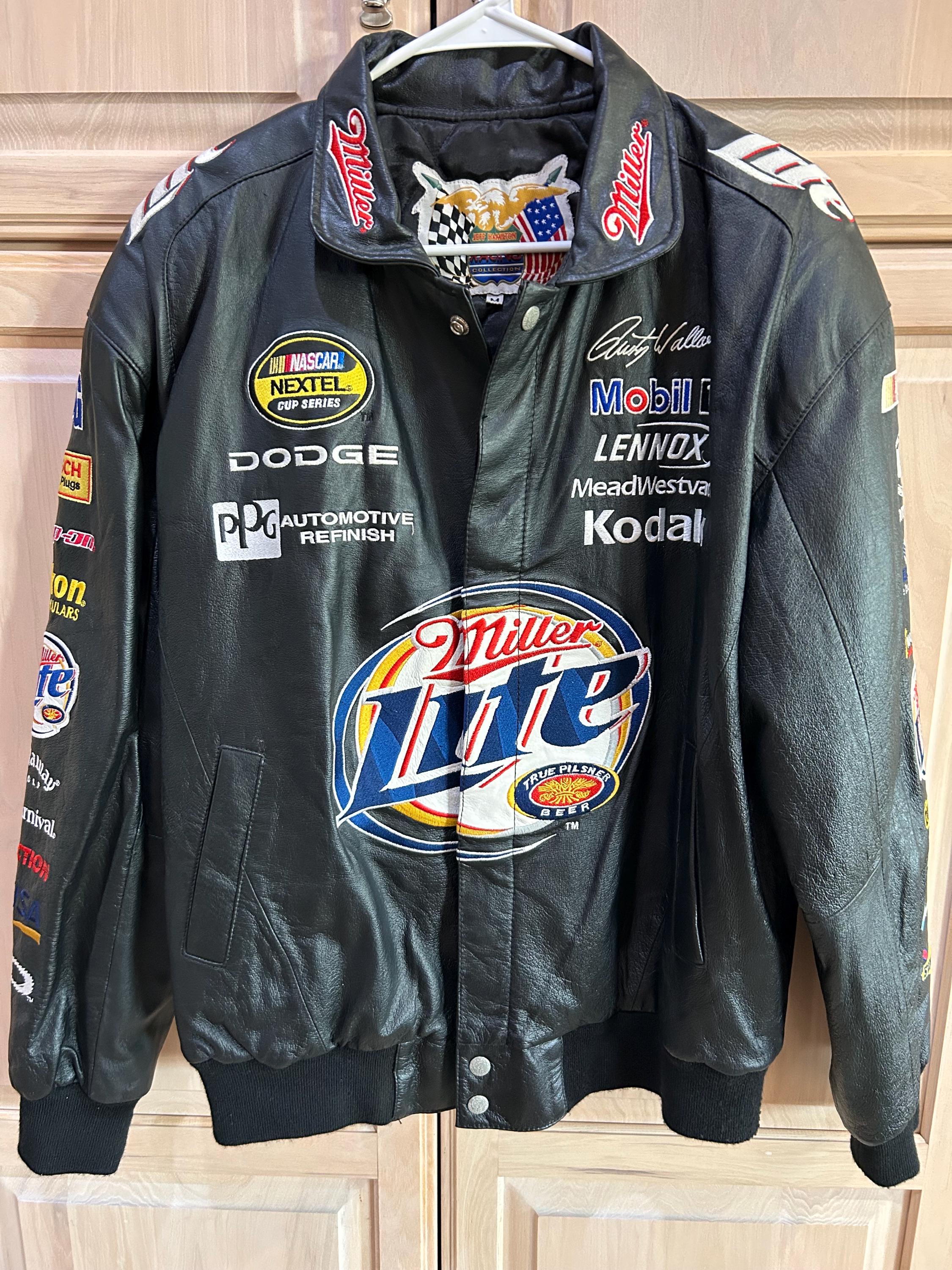 Rusty Wallace #2 Miller Lite Vintage Leather Jacket 2005 Jeff