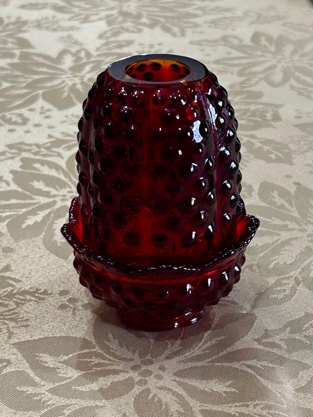 Ruby Red Fenton Hobnail Fairy Light. - Etsy