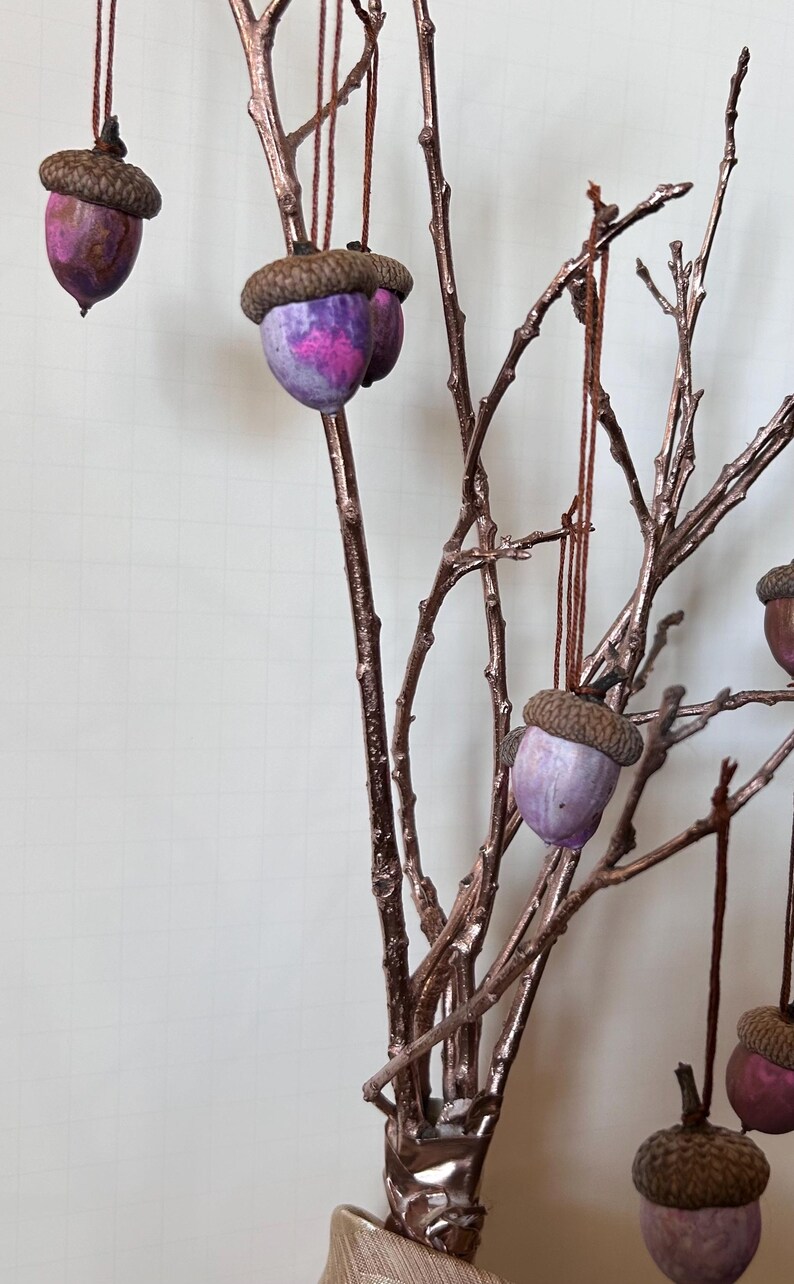 Multicolor Acorns Marbled Acorn Set. Year Round Color, Unique Decor. 10 Acorns in This ...