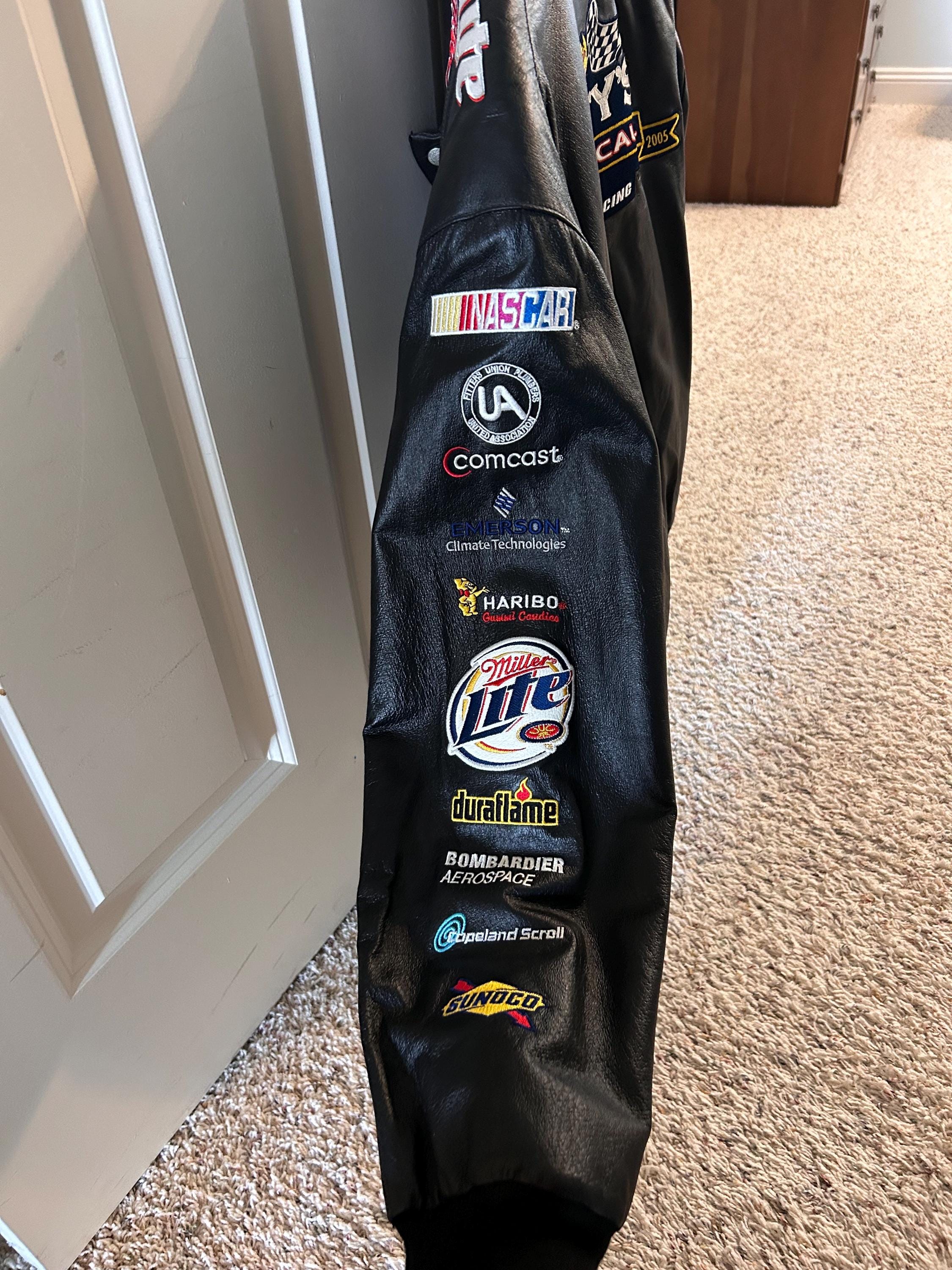 VINTAGE イタリア製 ペイズリー パッチワーク 変形 ジャケットストーン Rusty Wallace #2 Miller Lite Vintage Leather Jacket 2005 Jeff