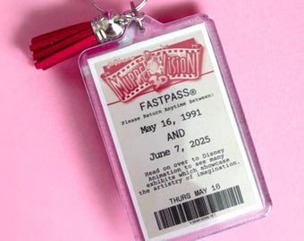Attractions of Yesterday FastPass Disney Keychain