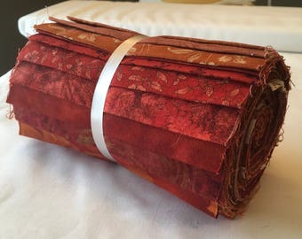 Red Fabrics Strips Roll Quilting Sewing Crafts Cotton piecesofpine