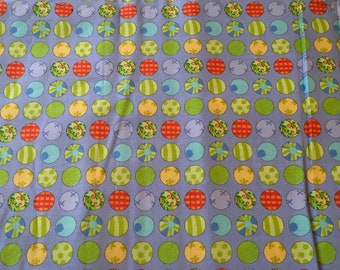 Oh My Dog 2 1/4yd Blue Cut RARE Balls Green Yellow Orange Turquoise Kid Children Quilting Patchwork Lori Gardner Out of Print piecesofpine