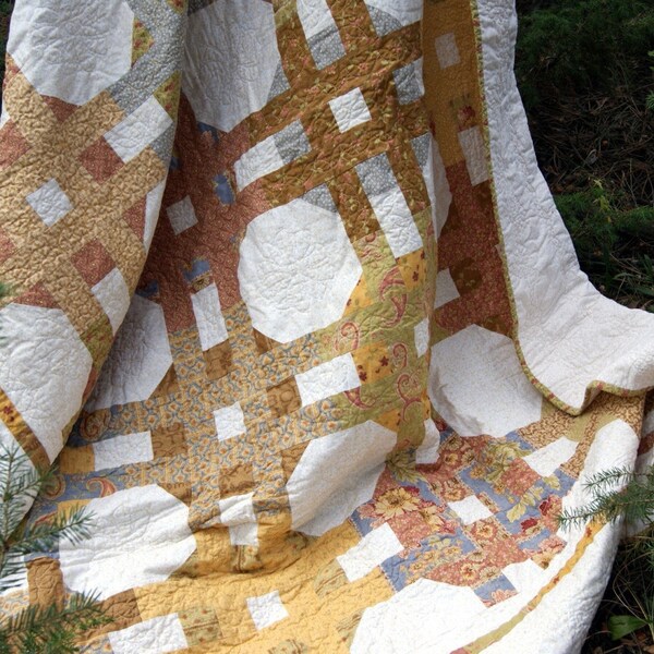FREE U.S. SHIPPING Spring Blooms HANDMADE Twin Quilt With At Waters Edge Fabrics