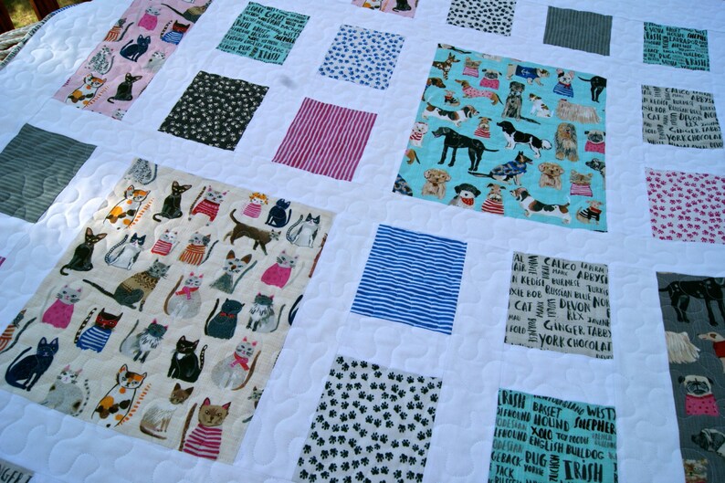 Quilt Baby Nursery Bedding Toddler Children Hot Dogs Cool Cats Scrappy