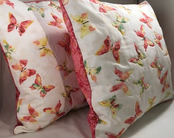 Pillow Quilted Covers Butterflies Ursula Sentimental Studios Toss Throw Home Decor Bedroom Decorative Pink Yellow Envelope piecesofpine
