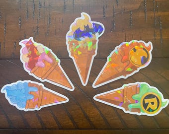 Bat Family Ice Cream Stickers