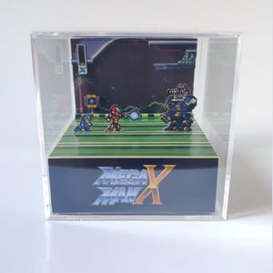 Megaman X vs Vile 3D Cube Diorama