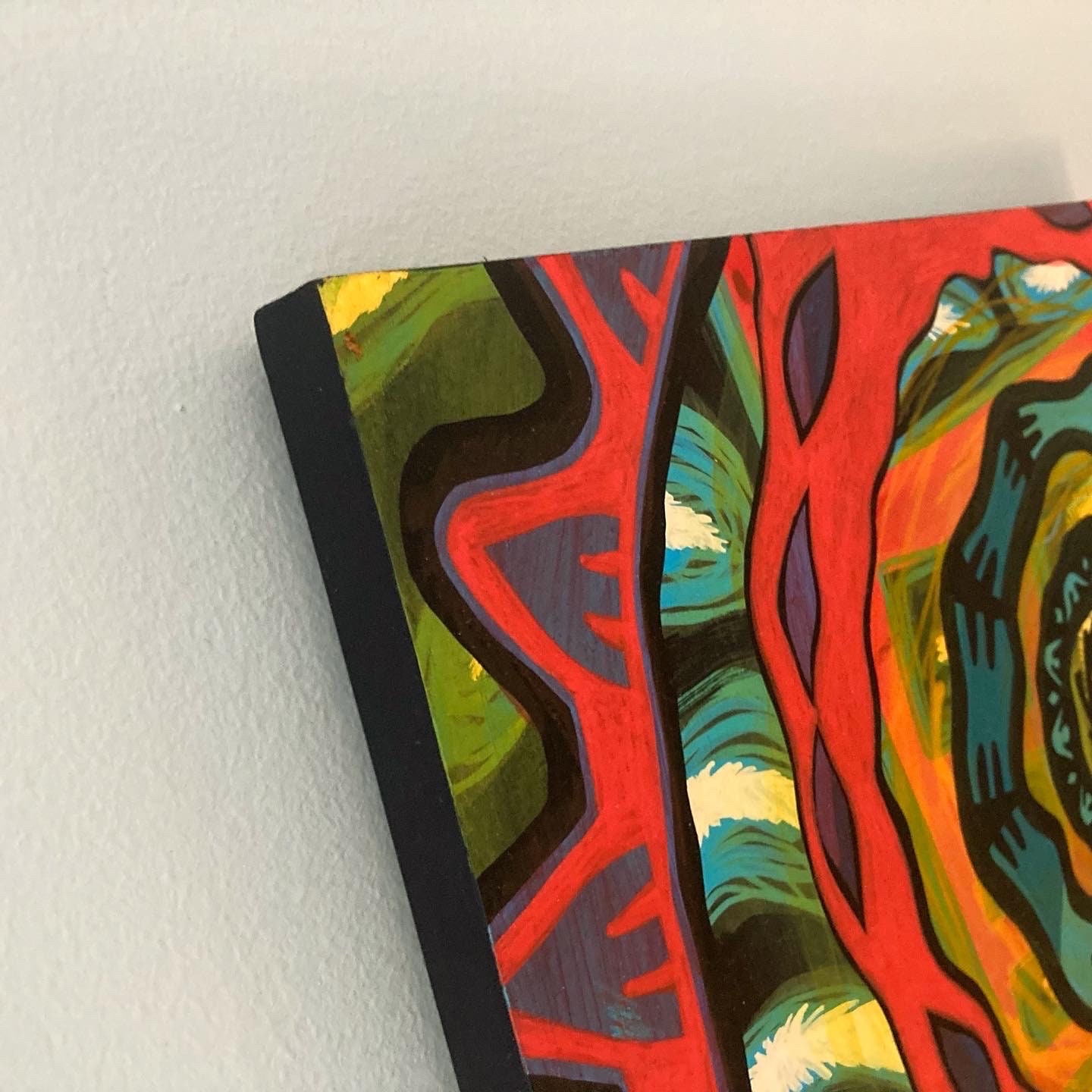 幻想的な抽象画：木製パネル（12 x 12）に描いたアクリル画 - Etsy 日本